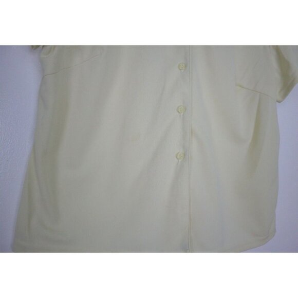 WOMEN'S VINTAGE LIGHT YELLOW BUTTON-UP SHIRT - JULIE - SIZE 3XL - Picture 2 of 7